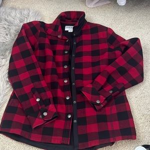 Red and black Buffalo plaid shacket